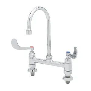 T&S B-0327 Faucet, Deck Mt., 8 Inch, 1/2 Inch NPT Male Inlets, Swivel Gooseneck | AV3NPC