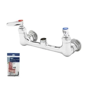 T&S B-0330-LN Double Pantry Base Faucet, Wall Mt., 8 Inch Centers, Less Nozzle | AV3NPN