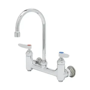 T&S B-0331-BST Faucet, Wall Mount, 8 Inch Centers, Swivel Gooseneck, Built-In Stops | AV3NPU