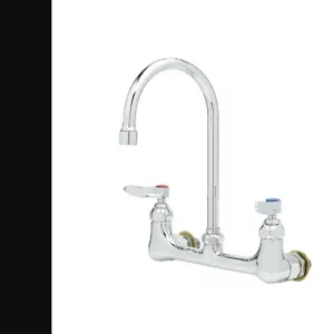 T&S B-0331-CC Faucet, Wall Mt., 8 Inch Centers, Swivel Gooseneck, 1/2 Inch NPT Male Inlets | AV3NPV