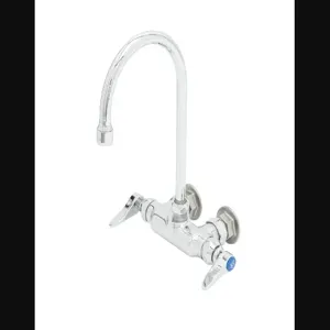 T&S B-0345 Double Pantry Faucet, Wall Mt, 3-3/8 Inch Centers, 5 3/4 Inch Swivel/Rigid GN | AV3NQH