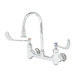 T&S B-0352 Faucet, Wall Mount, 8 Inch Centers, Swivel/Rigid Gooseneck | AV3NQQ