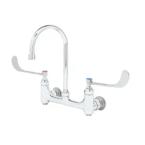 T&S B-0353 Medical Faucet, 8 Inch Wall Mount, Swive/Rigid Gooseneck, 6 Inch Wrist Handles | AV3NQT