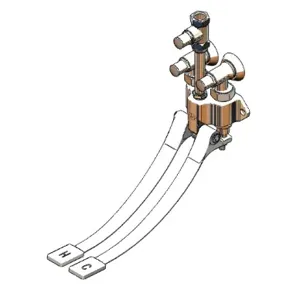 T&S B-0504-02 Double Pedal Valve, Wall Mt., Loose Key Angle Stops, Straight Volume Control | AV3NWF