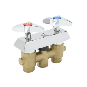 T&S B-0512 Concealed Mixing Faucet, Wall Mount, 3/8 Inch NPT Inlet And Outlet, 4-Arm Handle | AV3NXF