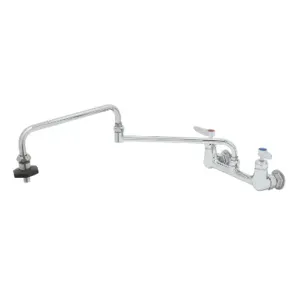 T&S B-0598-CR-HRK Pot Filler, Wall Mount, 8 Inch Centers, Ceramas, 24 Inch Double-Joint Nozzle | CE4ZYF