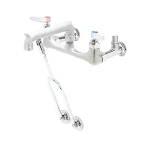 T&S B-0651-RGH Service Sink Faucet, Wall Mt., 8 Inch Centers, Pail Hook, Integral Stops | AV3PBW