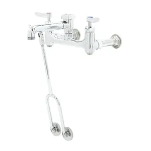 T&S B-0655-BSTP-CR Service Sink Faucet, Wall Mt, Ceramas, Built-In Stops, Vacuum Breaker, Polished | AV3PCF