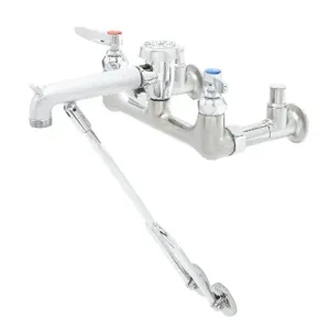 T&S B-0656-RGH Service Sink Faucet, Wall Mt., 8 Inch Centers, Integral Stops, Rough | AV3PCL