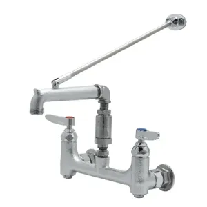 T&S B-0665-BSTR-CVB Service Sink Faucet, 8 Inch Wall Mount, Built-In Stops | AV3PDP