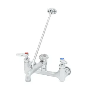 T&S B-0665-CR-BSTR Service Sink, Cerama Cartridges, With Check Valves, Lever Handles, Rough Chrome | AV3PDU