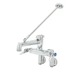 T&S B-0667-POL Service Sink Faucet, Wall Mt., Adjustable Centers, Wall Brace, Polished | AV3PEC