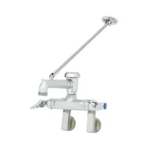 T&S B-0668-RGH Service Sink Faucet, Wall Mt., Adjustable Centers, Wall Brace, Rough | AV3PEK