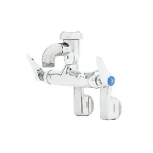 T&S B-0670-POL Service Sink Faucet, Wall Mt., Adjustable Centers, Vacuum Breaker, Polished | AV3PET