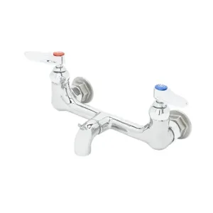 T&S B-0672-POL Service Sink Faucet, Wall Mt., 8 Inch Centers, Pail Hook, Plain End Outlet | AV3PEY