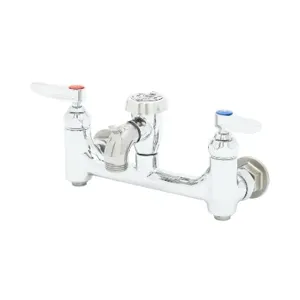 T&S B-0674-BSTP Service Sink Faucet, Wall Mount, 8 Inch Centers, Vac. Breaker, Built-In Stops | AV3PFC