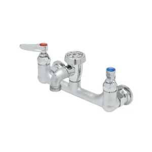 T&S B-0674-RGH Service Sink Faucet, Wall Mt., 8 Inch Centers, Garden Hose Outlet, Rough | AV3PFM