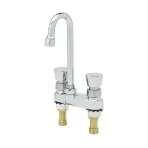 T&S B-0834 Metering Faucet, Deck Mt, 4 Inch Centers, Swivel/Rigid Gooseneck | AV3PMA