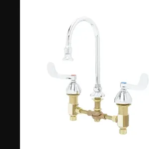 T&S B-0866-04 Medical Faucet, Concealed Body, 8 Inch Centers, 4 Inch Handles, With Rosespray | AV3PMV