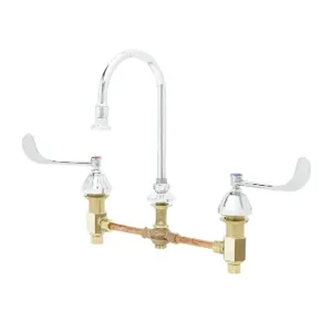 T&S B-0866-L Medical Faucet, Concealed Body, 12 Inch Centers, Wrist Handles, With Rosespray | AV3PNA