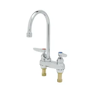 T&S B-0874-133X Lavatory Faucet, Deck Mt., 4 Inch Centers, Swivel Gooseneck | AV3PPJ