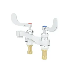 T&S B-0890-CR-VRS Centerset Faucet, 4 Inch, QT Ceramas, 2.2 GPM Aerator, 4 Inch Wrist Handles | AV3PPU