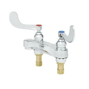 T&S B-0890-VF05 Lavatory Faucet, Deck Mt., 0.5 GPM VR Spray Device, 4 Inch Wrist Action Handles | AV3PQC