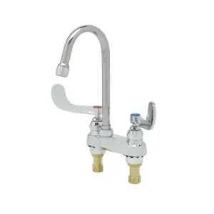 T&S B-0892-01 Medical Faucet, Deck Mt, Swivel/Rigid Gooseneck, 4 Inch Wrist Action Handles | AV3PQL