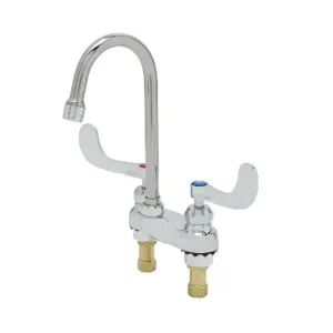 T&S B-0892-01CR-L22 Centerset Faucet, 4 Inch, Swivel Gooseneck, Ceramas, 2.2 GPM Laminar Flow Device | AV3PQP