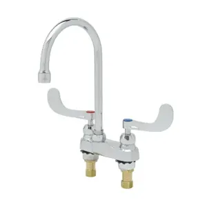 T&S B-0892-122X-CR Lavatory Faucet, 4 Inch, Deck Mt, Ceramas, Swivel/Rigid Gooseneck | AV3PQV