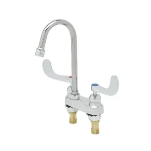 T&S B-0892-CR-HW Centerset Faucet, 4 Inch, Deck Mount, Swivel Gooseneck, With 1.2 GPM Flow Disc | AV3PRB