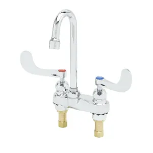 T&S B-0892-F1-CR-SC Centerset Faucet, 4 Inch, Deck Mt, Swivel/Rigid Gooseneck, 1.0 GPM Aerator | AV3PRH