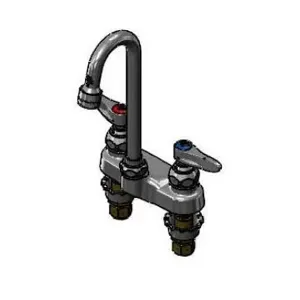 T&S B-0896 Medical Faucet, Deck Mt, Swivel/Rigid Gooseneck, Aerator, Lever Handles | AV3PTH