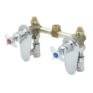 T&S B-1035-ST Concealed Bypass Mixing Valve, 1/2 Inch NPT Female Inlets, Outlets | AV3PWG