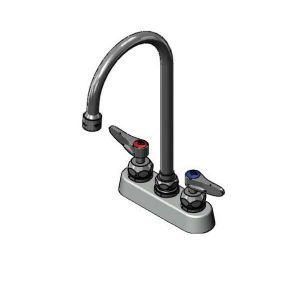 T&S B-1110-5X-V22CR Faucet, Deck Mt., 4 Inch, Ceramas, Lever Handles | CE4ZYY