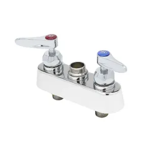 T&S B-1110-CR-LN Workboard Faucet, Deck Mt., 4 Inch, Less Nozzle, Cerama, Lever Handles | AV3PXU