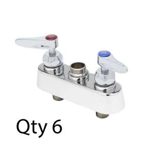 T&S B-1110-CR-LNM Workboard Faucet, Deck Mt., 4 Inch, Less Nozzle, Cerama, Lever Handle, Pack of 6 | CE4ZYZ