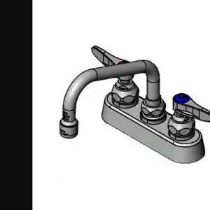 T&S B-1110-XS-F12 Workboard Faucet, 4 Inch Deck Mt., 6 Inch Swing Nozzle, 1.2GPM Aerator | AV3PYB