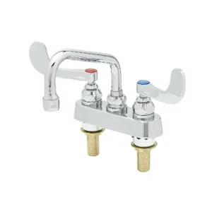 T&S B-1110-XS-WH4 Workboard Faucet, 6 Inch Swing Nozzle, 4 Inch Wrist-Action Handles | AV3PYE