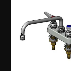 T&S B-1112-XS Workboard Faucet, Deck Mt., 4 Inch Centers, 10 Inch Swing Nozzle | AV3PYN