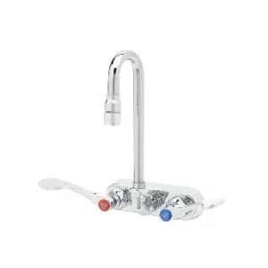 T&S B-1115-132X-02 Workboard Faucet, Wall Mount, 4 Inch Centers, Handles | AV3PYW