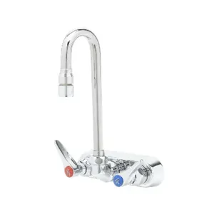 T&S B-1115-132X Workboard Faucet, Wall Mt., 4 Inch Centers, Lever Handles | AV3PYV