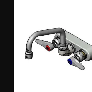 T&S B-1115-XS-F12 Workboard Faucet, 4 Inch Wall Mt., 6 Inch Swing Nozzle, 1.2GPM Aerator | AV3PZL