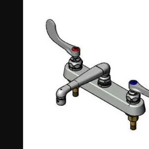 T&S B-1120-0CS6-WH4 Workboard Faucet, 8 Inch Deck Mt., 6 Inch Swivel Cast Spout, 2.2 GPM Aerator | AV3PZY