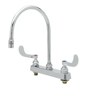 T&S B-1120-135X-WH4 Workboard Faucet, 8 Inch Deck Mount, Swivel Gooseneck | AV3PZZ