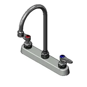 T&S B-1120-5X-V22CR Faucet, Deck Mt., 8 Inch, Ceramas, Swivel Gooseneck | CE4ZZF