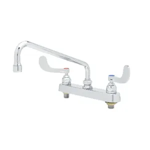 T&S B-1123-WH4 Workboard Faucet, 8 Inch Deck Mount, 12 Inch Swing Nozzle | AV3QAY