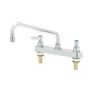 T&S B-1123-XS-F12 Workboard Faucet, 8 Inch DeckMount, 12 Inch Swing Nozzle, 1.2GPM Aerator | AV3QBA