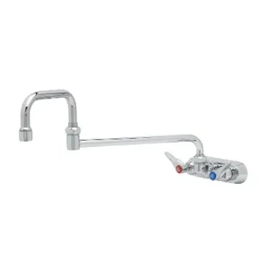 T&S B-1136-CR Workboard Faucet, 4 Inch, Wall Mt., Ceramas, 18 Inch Double Joint Nozzle | AV3QCD