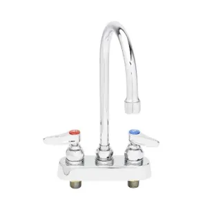 T&S B-1140 Workboard Faucet, Deck Mount, 3-1/2 Inch Centers, Swivel Gooseneck, Lever Handle | AV3QCH